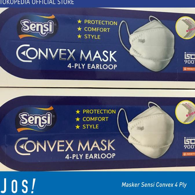 ( BISA COD ) Masker Sensi Convex Mask 4ply 4D KF94 Original Asli earloop - Putih EKSLUSIF [Kode