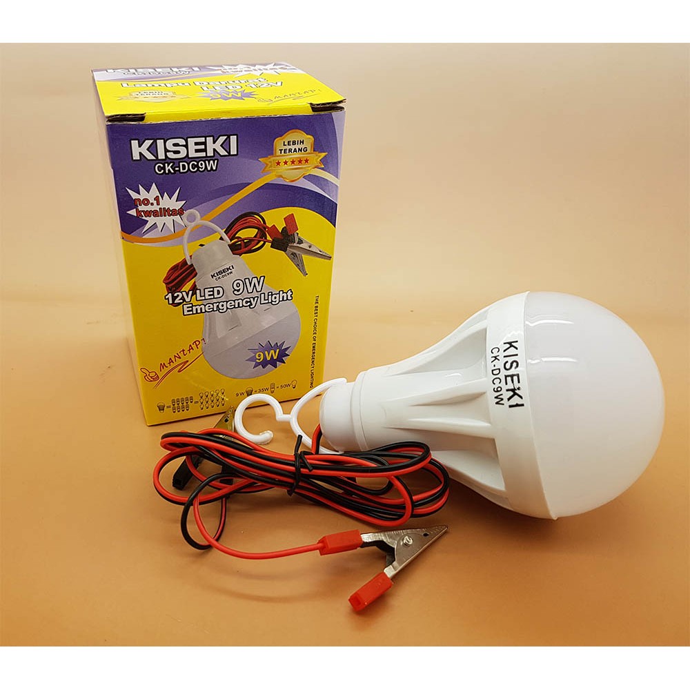 Lampu Led DC 12v KISEKI 9w - Model Lansung Jepit ke Baterai