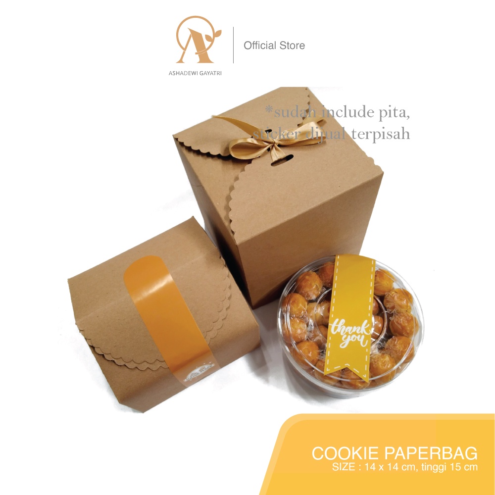 

Ashadewi Gayatri - Cookie Box 14x14x15cm: Toples Kue 500gr - Kraft