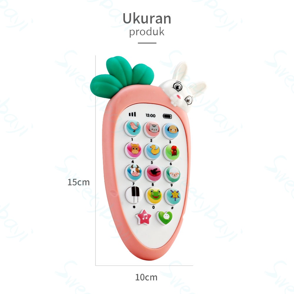 Sweetybayi Mainan Ponsel bayi /Telepon Pendidikan Awal dengan Lampu Musik