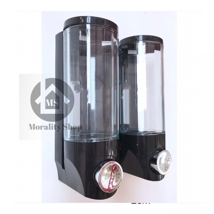 Tempat Sabun Cair DOUBLE Hitam Agusto- Dispenser Soap shampo sabun cuci piring sanitizer Black E09