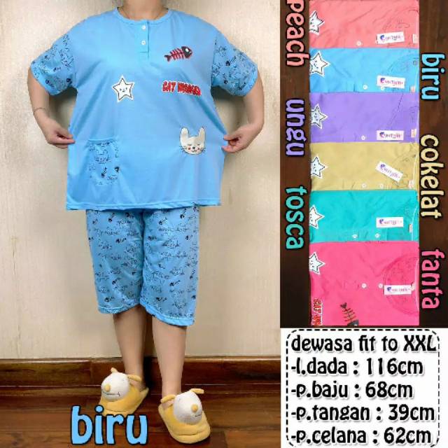 Baju Tidur Piyama Dewasa Wanita 3/3 Super Jumbo