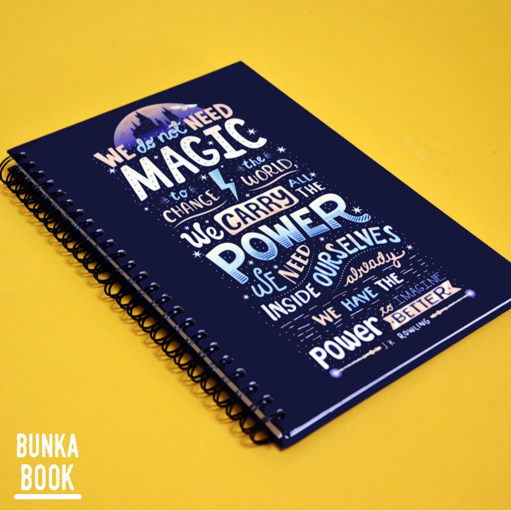 

Note Book Hardcover Ring Harry Potter JK Rowling Quote Ukuran A5 Jurnal Agenda Planner Notebook Gift Couple