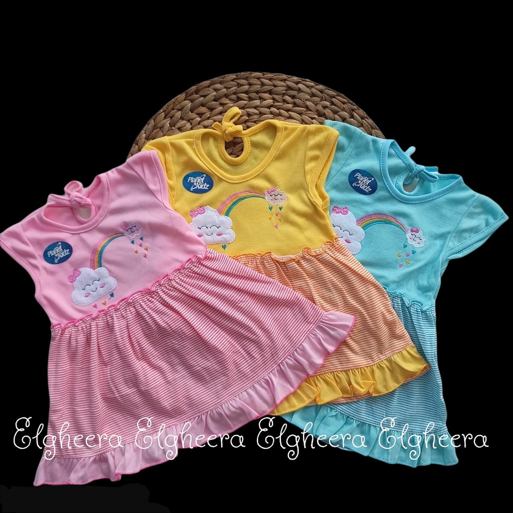 (Elgheera) DB-02 Dress Bayi Motif Rainbow / Baju Anak Motif Pelangi