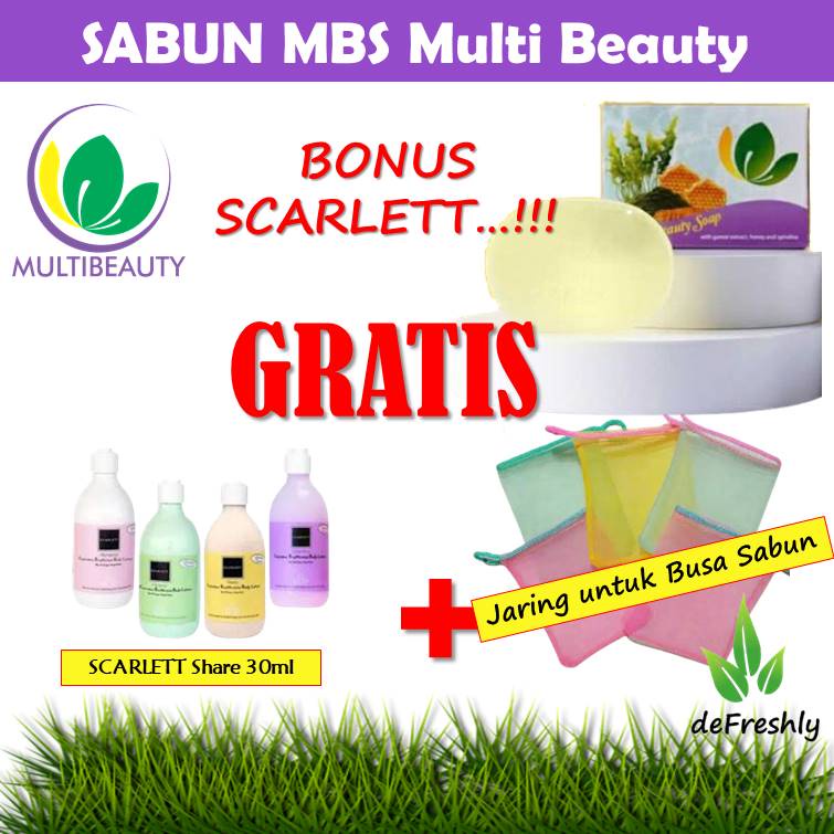 PROMO | Sabun MBS Gratis SCARLETT 30ml Multibeauty Sabun Multi Beauty Soap Sabun Kecantikan Ori BPOM