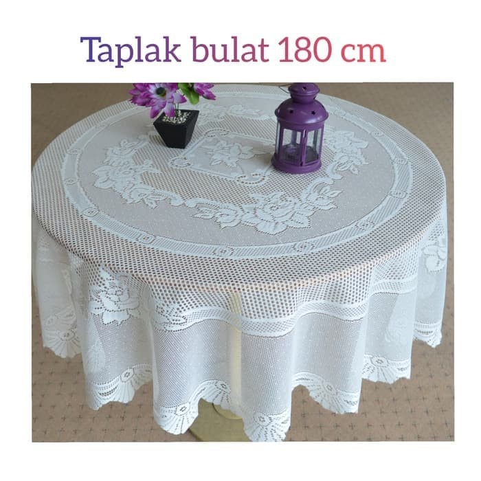 Taplak Meja Makan - Taplak Meja Makan Polyster Bulat 6 Kursi