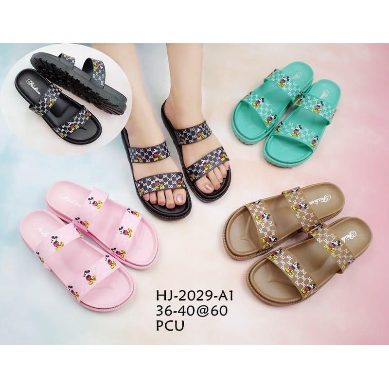 sandal fashion 2029-a1 slop ban dua motif mickey DG