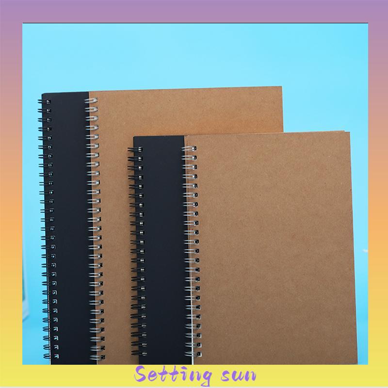 A5 Kraft Paper Coil Book Simple Student Notebook Meeting Notepad Buku Akuntansi Portabel TN