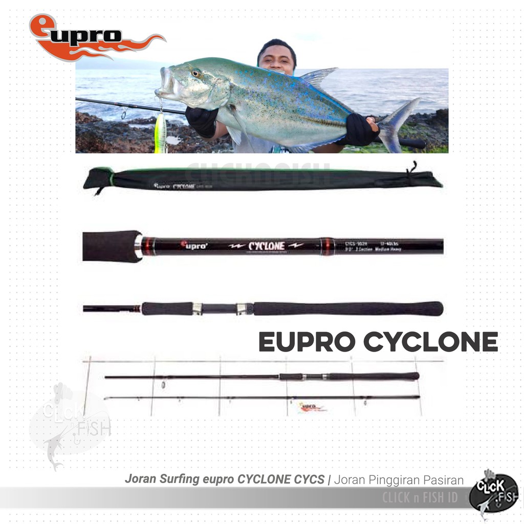 Eupro CYCLONE CYCS Spinning Rod | Joran Shore Jigging Mancing Pasiran VIRAL + - 3 meter bervariasi