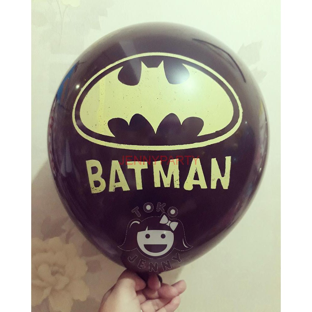 balon sablon batman warna hitam untuk pesta ulang tahun