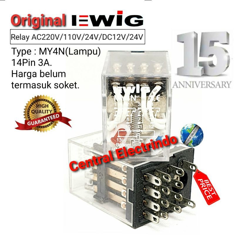 Relay EWIG MY4N (Lampu) 14Pin 3A.