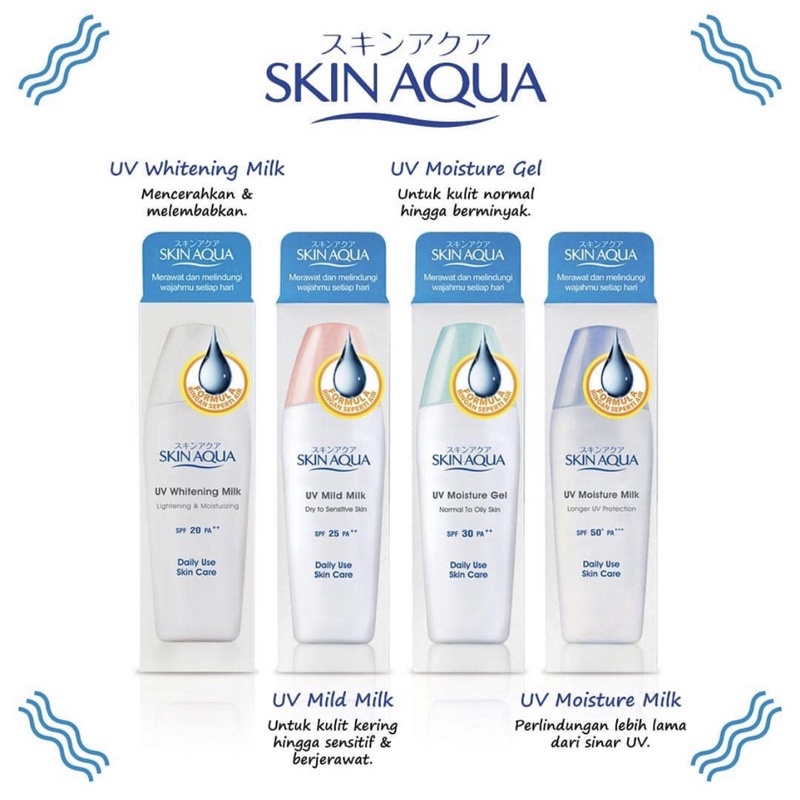 SKIN AQUA - Sunscreen UV Moisture Milk SPF 50+ PA+++ Sun Screen Wajah, Tabir Surya