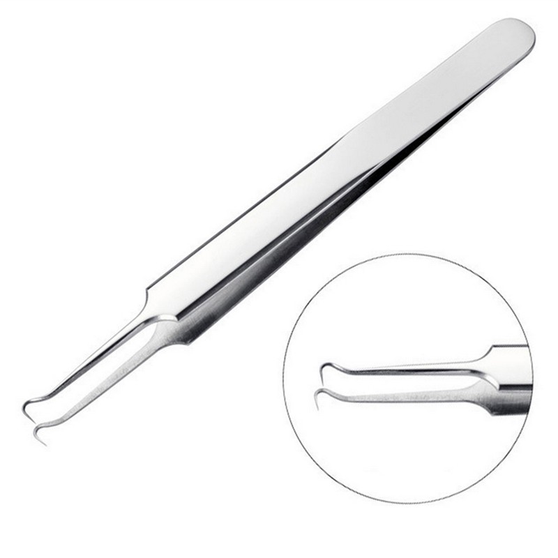 [Bayar Di Tempat]Pinset Stainless Steel Lengkung Lengkung untuk Menghilangkan Komedo Hitam / Jerawat