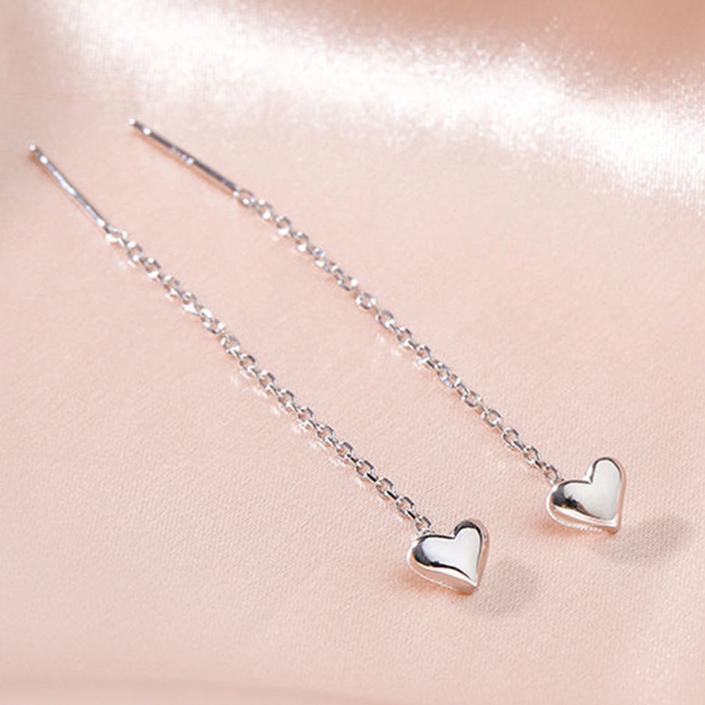 Hu Hu Hu Hu Hu Alat Bantu Pasang Kacamata♡ 1 Pasang Anting Rumbai Panjang Bentuk Hati Kecil Untuk Wanita