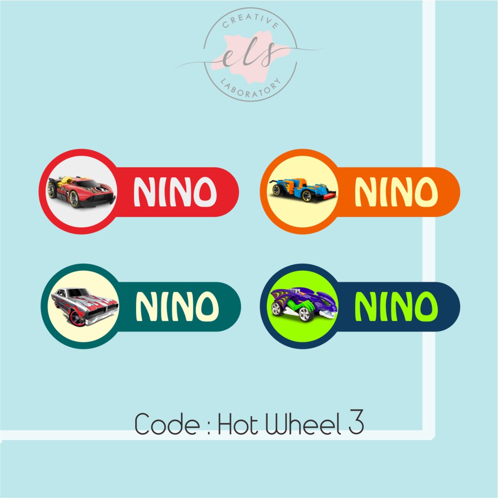

stiker label nama custom waterproof anti air