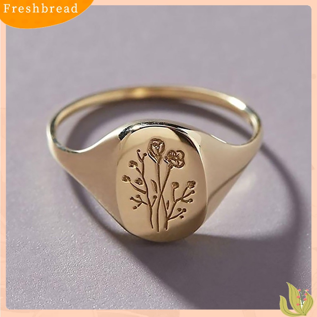 Terlaris Simple Women Rose Flower Engraved Ring Metal Engagement Circlet Jewelry Gift