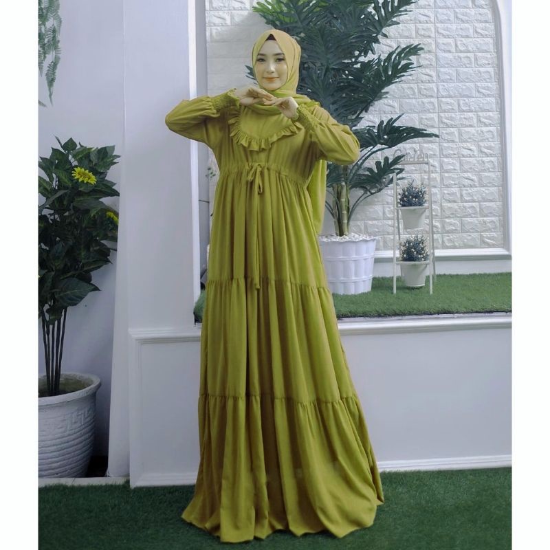 Gamis polos susun canda rempel ashila