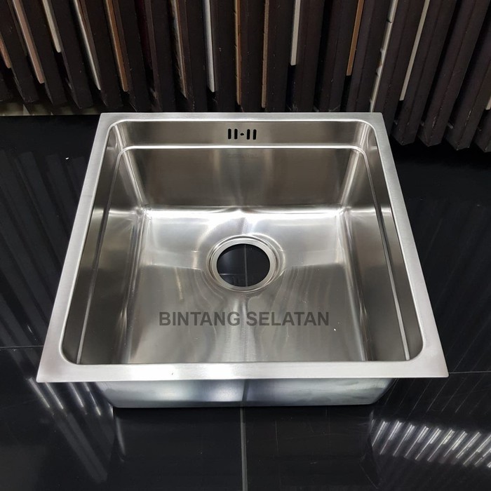 KITCHEN SINK BAK CUCI PIRING STAINLESS 440x440x200 COSMIC QUARTE 45