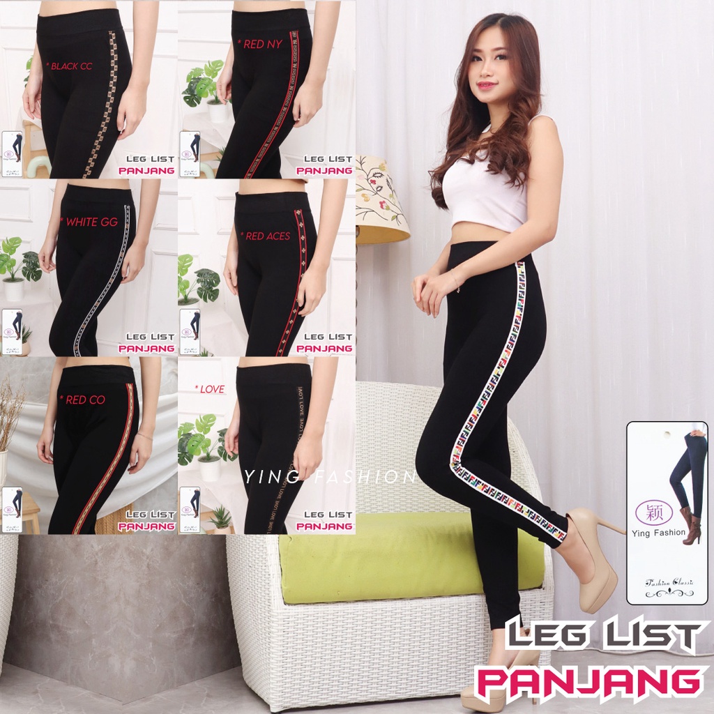 Koleksi Legging List Wanita / Legging Lis wanita import / Legging list jumbo wanita / legging fashion wanita / LEEGGING LIS SAMPING / LEGGING LIST SAMPING / legging panjang wanita