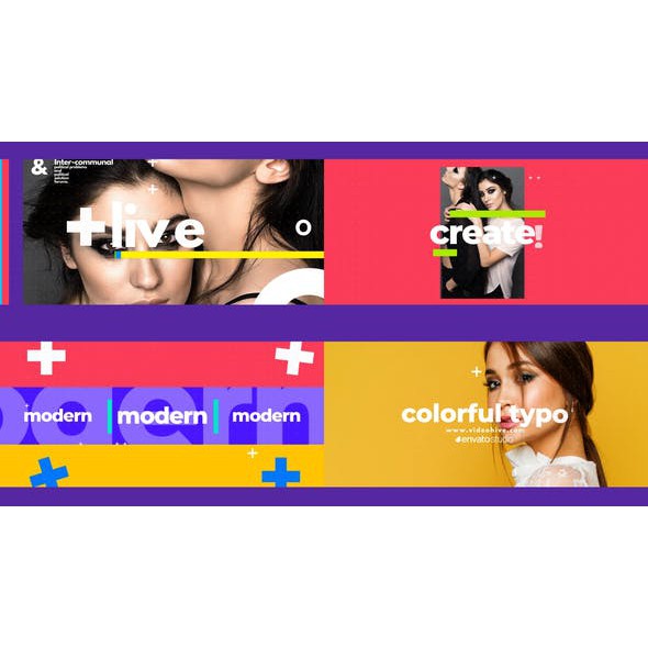 Videohive Minimal Color Typo Intro After Effects Project