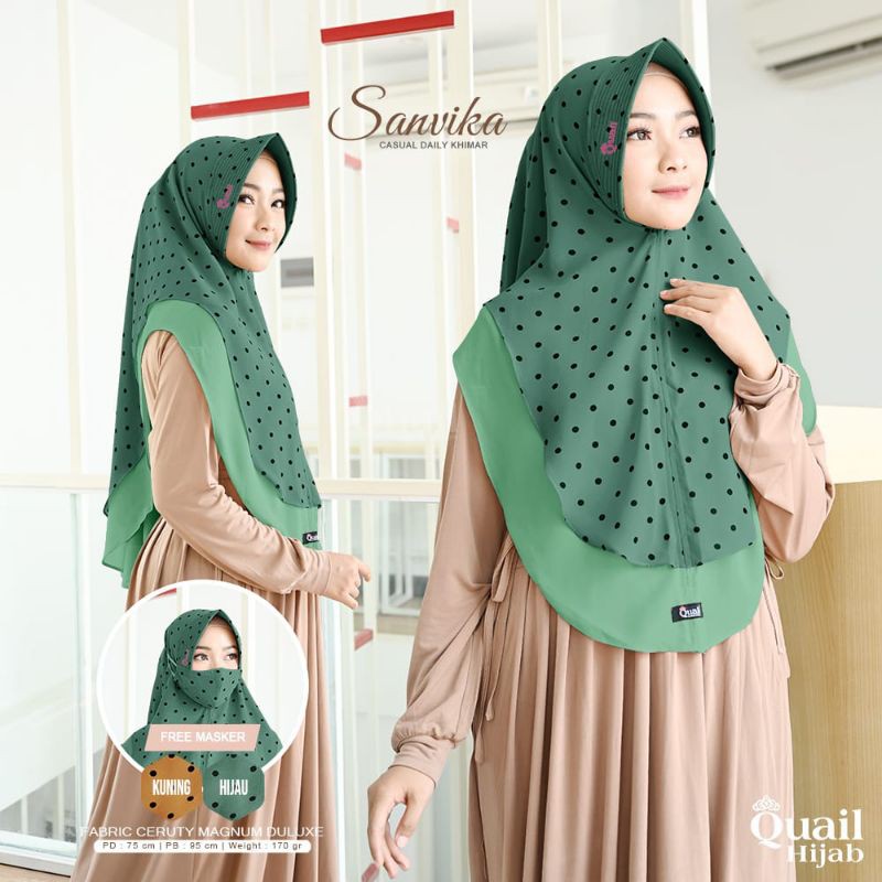 Sanvika Khimar Motif Quail Hijab