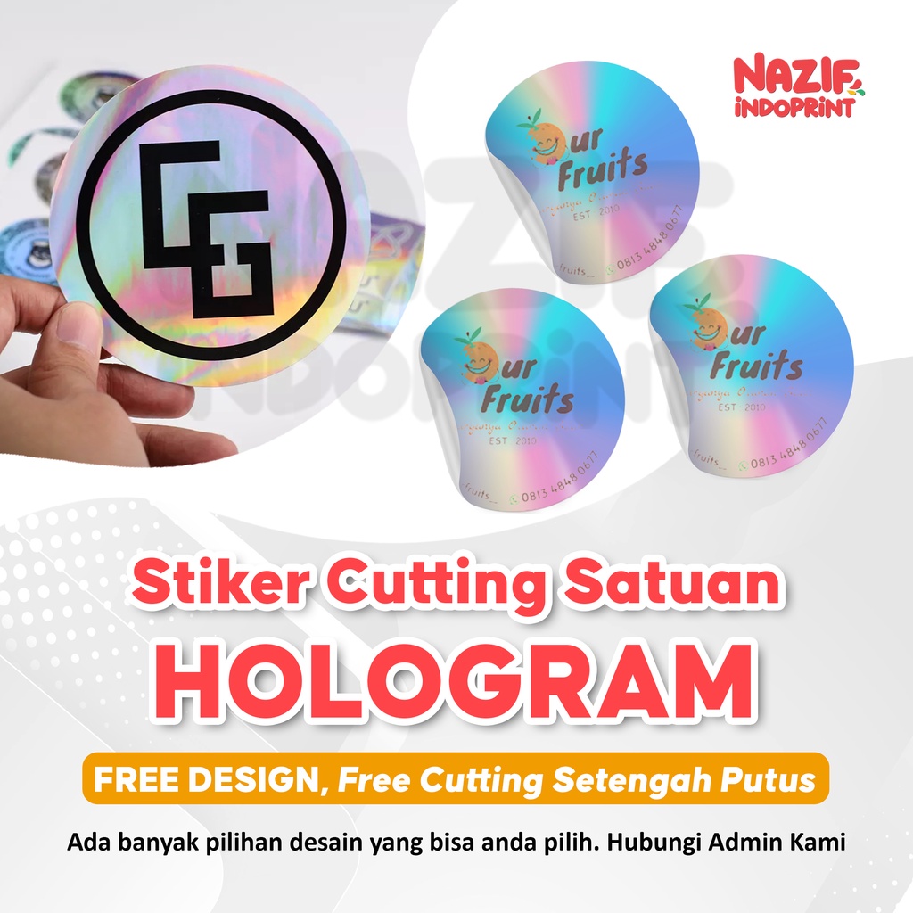 

Cetak Stiker Hologram Pelangi Label Nama Makanan Custom Free Design Murah / Label Bahan Stiker Hologram