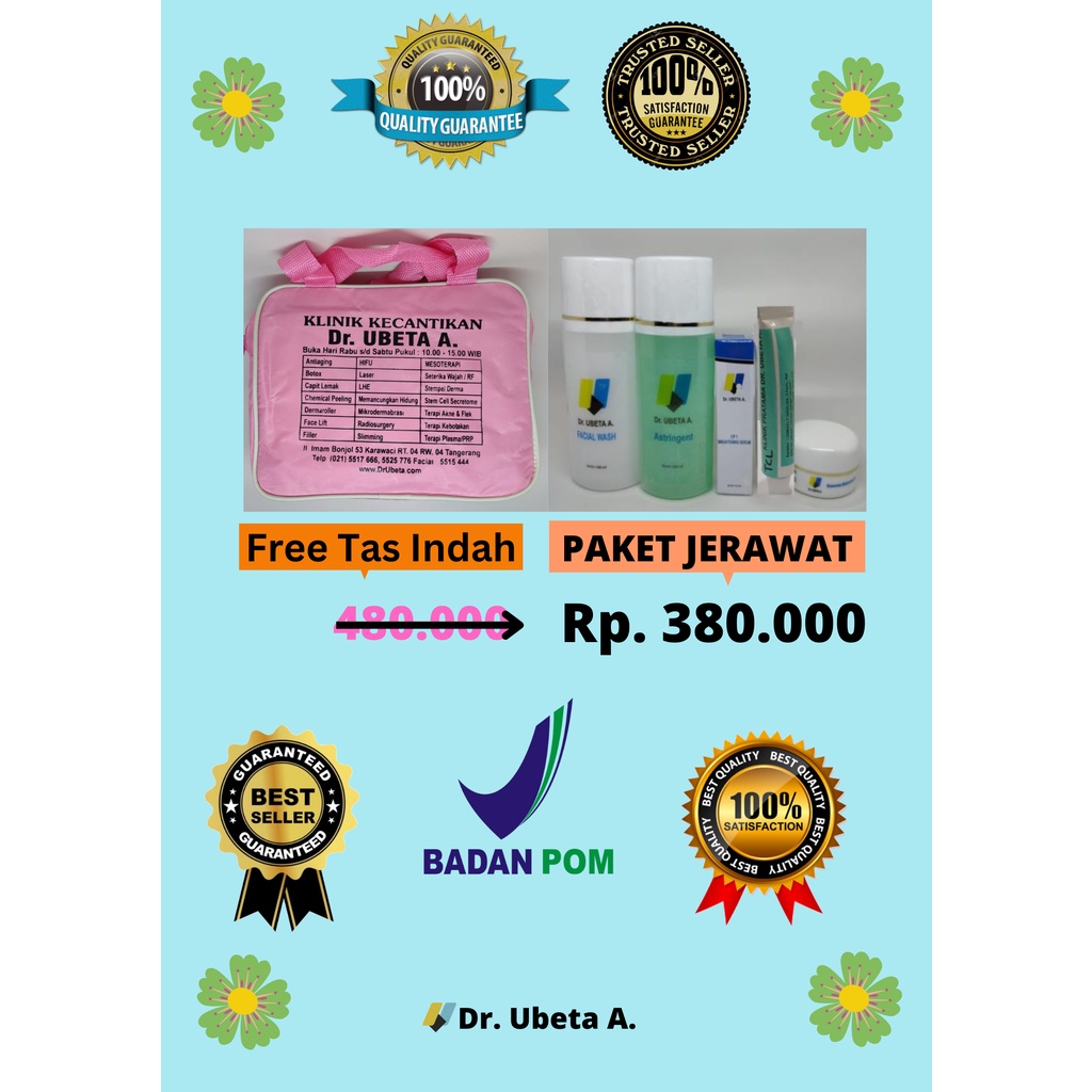 PAKET JERAWAT Dr. UBETA A. Obat Jerawat Meradang Terdaftar di BPOM. Sangat Manjur Menyembuhkan Akne 