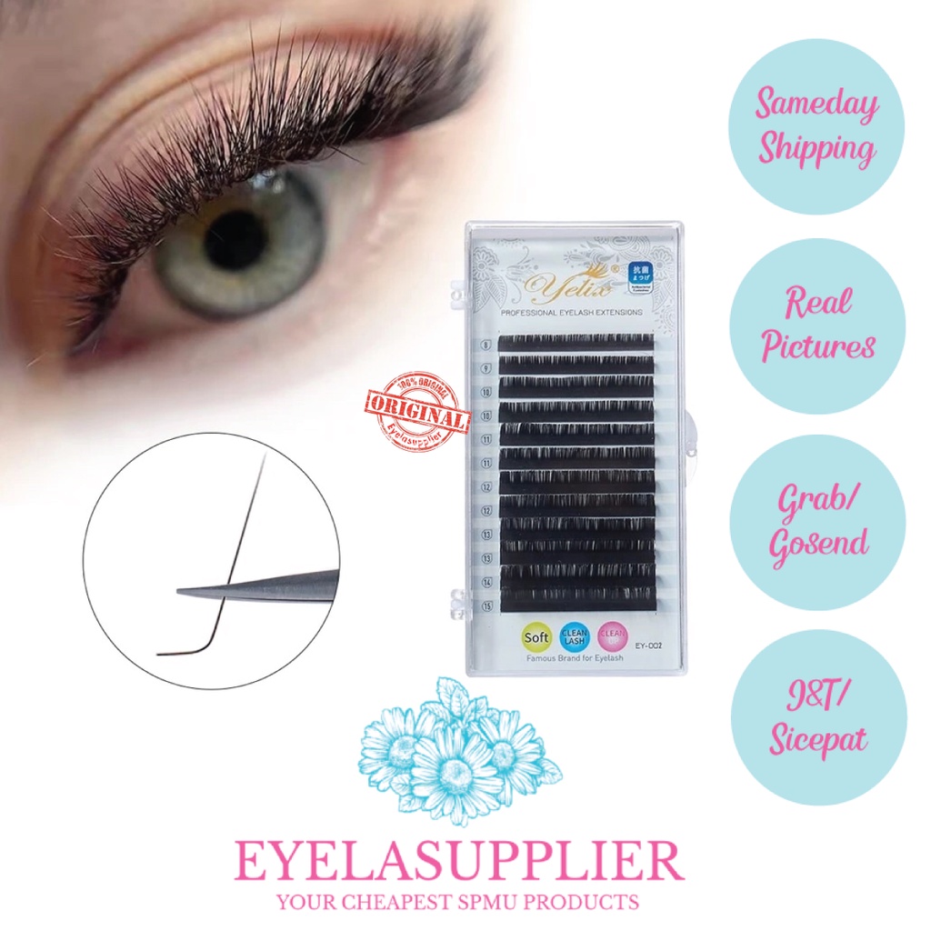 Yelix L Curl Series Easy Fan New Trend L Shaped Lashes Eyelash Extension Auto Fanning Volume Blossom Bloom