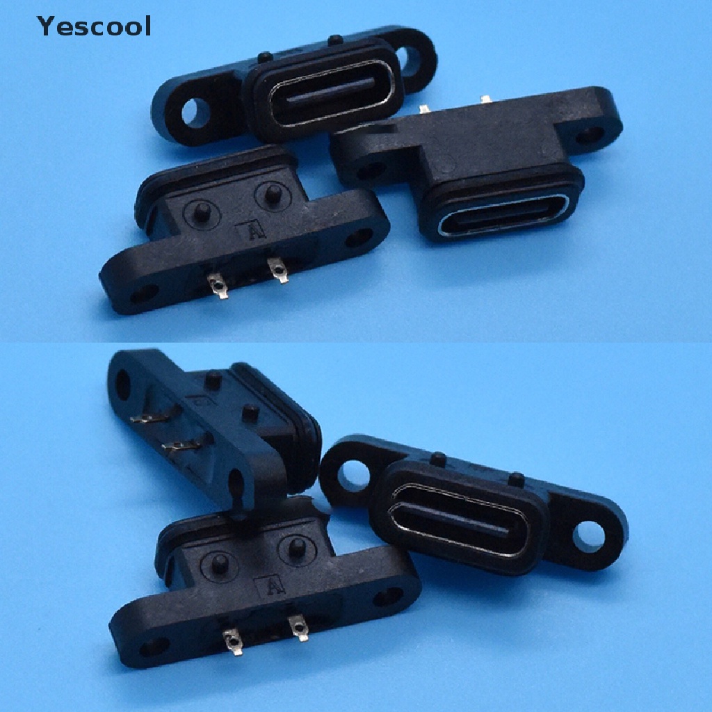 Yescool 2pcs Soket Port USB Tipe C 2 Pin Female Fast Charging Anti Air