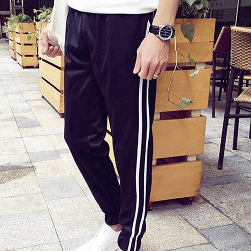  Celana  Jogger  Fashonable Musim Panas Motif 2 Garis Samping 