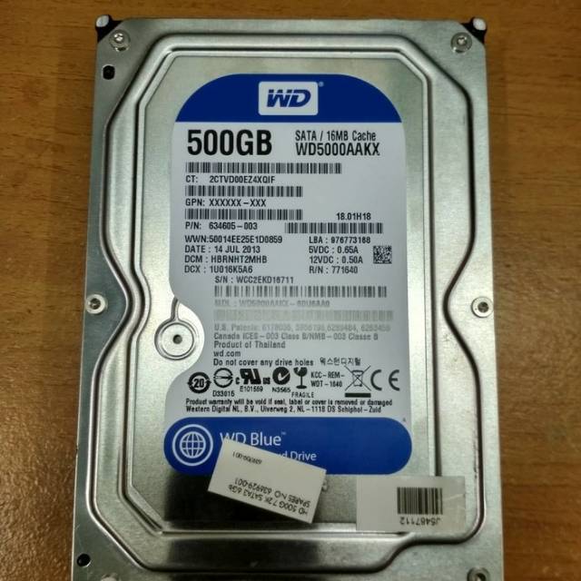 HARDISK INTERNAL 500GB WD FOR PC
