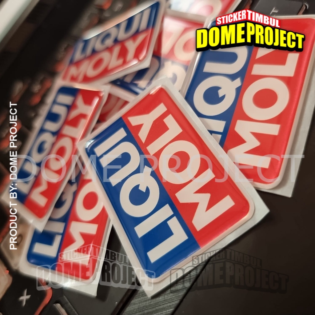 STIKER MOTOR LOGO LIQUI MOLY STIKER TIMBUL 3D LENTUR STIKER RESIN STIKER OUTDOOR STIKER AKSESORIS SEPEDA MOTOR