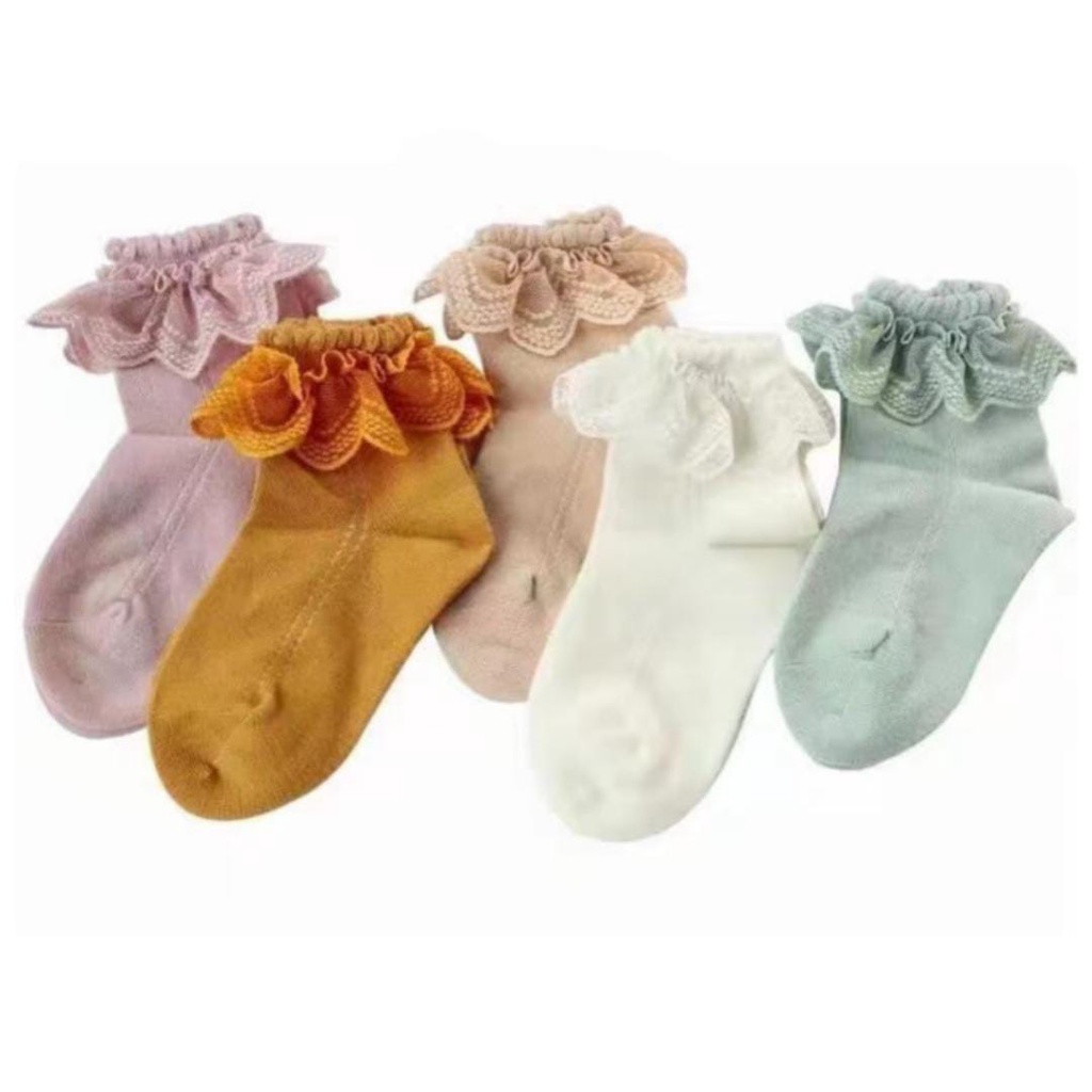 Catell Love Baby Socks Renda Segitiga Kaos Kaki Bayi Perempuan