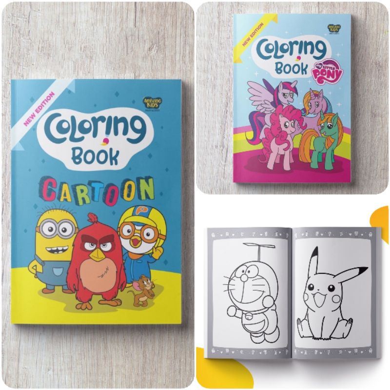 Coloring Book Cartoon Little Pony Buku Mewarnai Kartun Anak