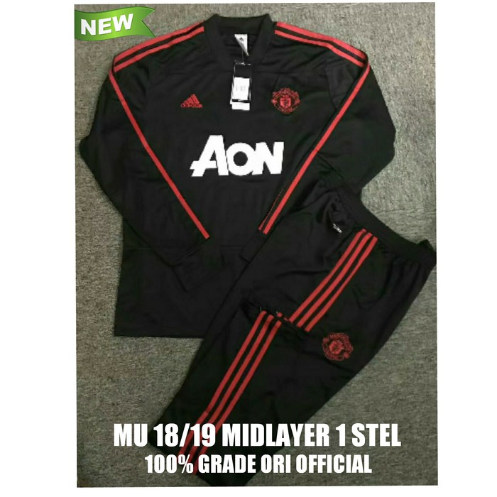 Terbaru Jaket Midlayer Sweater Tracksuit Manchester United Mufc Training 18/19 |