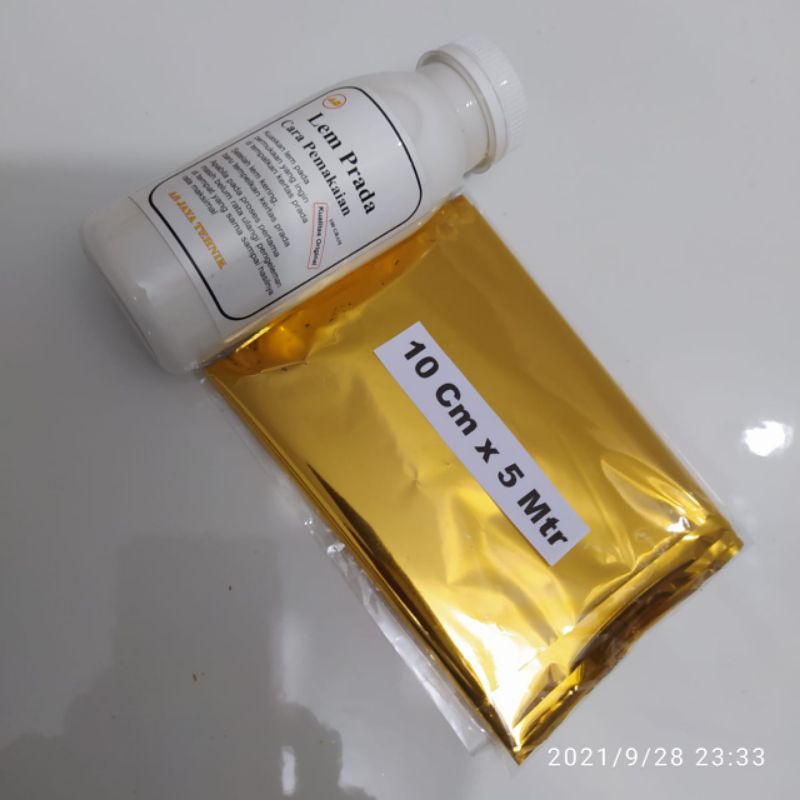 

Prada emas 10 cm x 5 mtr + adhesive 100ml