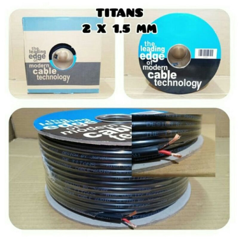 Kabel Speaker Profesional Titans Audio 2x1.5mm Per-Roll isi 100 Meter