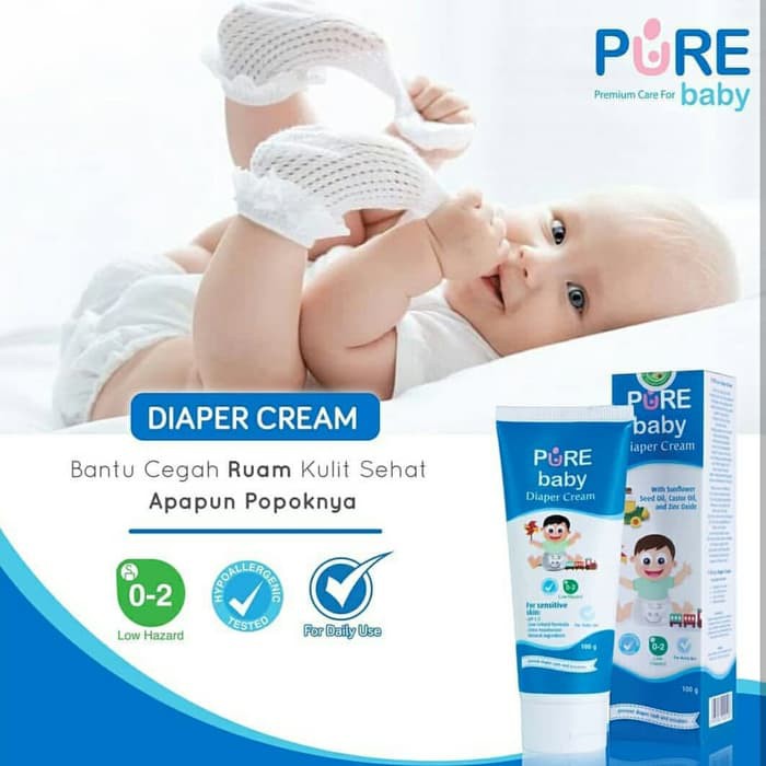 PURE BABY - DIAPER CREAM 100 GRAM / KRIM RUAM POPOK BAYI