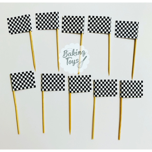 Bendera Kotak / Flag Racing Cars / Blaze / Monsters Jam / Hot Wheels Topper Cupcake