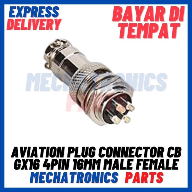 [SOC-9078] AVIATION PLUG CONNECTOR CB GX16 4PIN 16MM MALE FEMALE