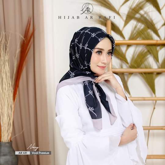 Hijab Arrafi | AR 431 | Hijab segi empat | Hijab motif AR