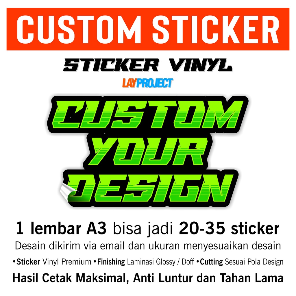 

Custom Sticker Vinyl A3 Stiker Logo Toko Logo Bengkel Komunitas Thailook LAY PROJECT