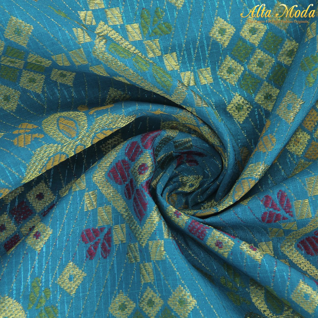 

Alta Moda Songket Motif Palembang Bunga Ketupat Biru Toska (1M)
