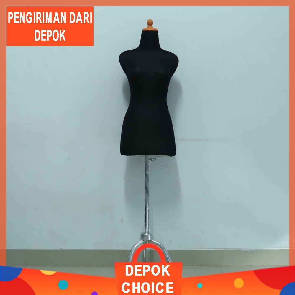 MANEKIN WANITA DM HITAM KAKI BESI | MANEKIN BAJU | PATUNG WANITA KAIN