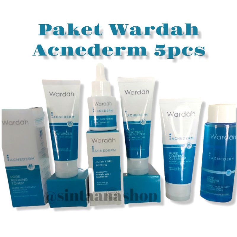 Paket Wardah Acnederm 5in1 | Wardah Acnederm Series  Paket Jerawat