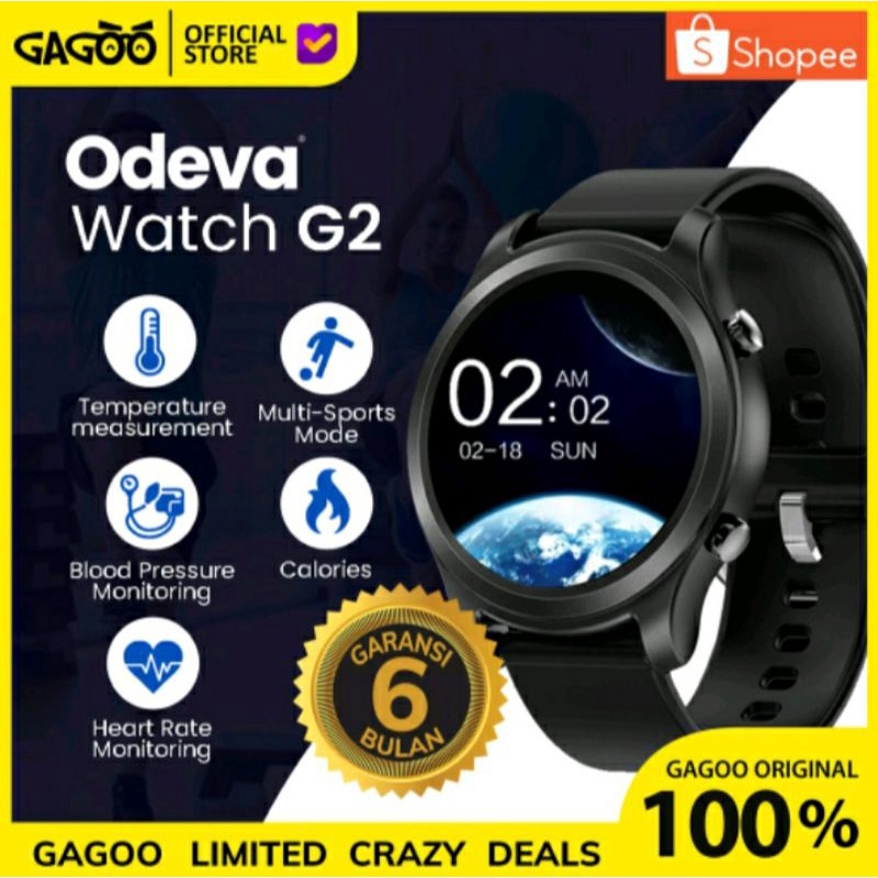 Odeva Watch G2 - Jam Blood pressure Thermometer Alert & SPO2 Blood Oxygen Check [100% ORIGINAL]