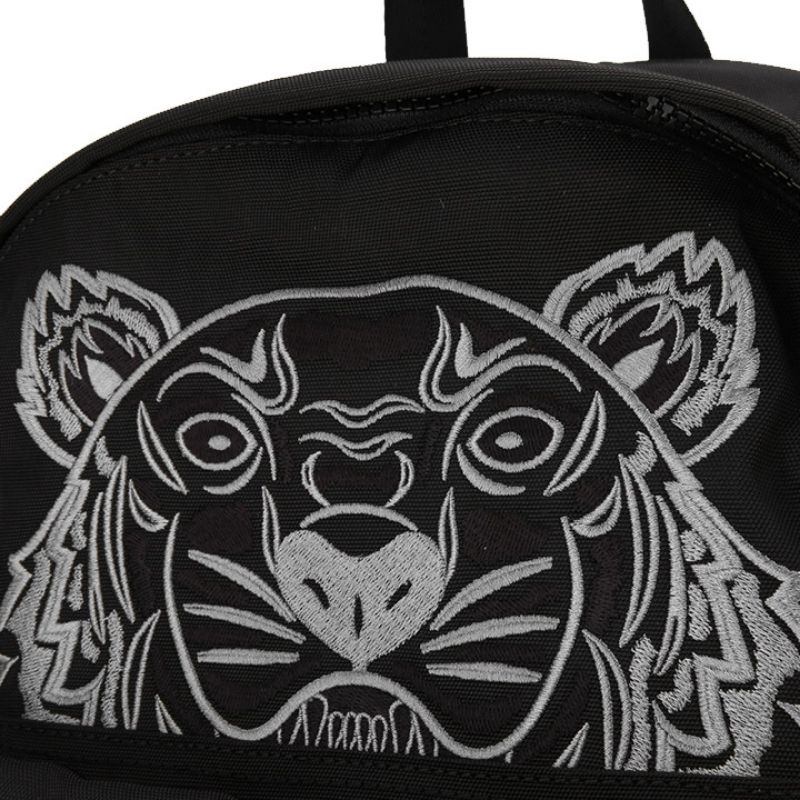 KENZ0  BLACK LARGE TIGER CANVAS BACKPACK