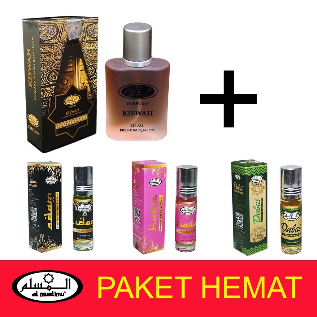 AL-MUSLIMU-Parfum Paket Kiswah 30ml + 3in1 (Adam + Hawa + Dubai) 6ml