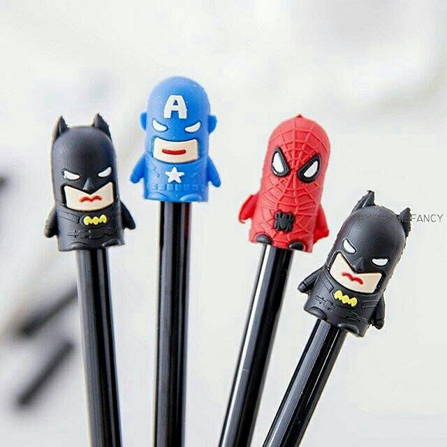 

PULPEN SUPER HERO BATMAN SPIDERMAN CAPTAIN AMERICA - BALLPOINT BOLPEN PENA LUCU KARTUN KARAKTER