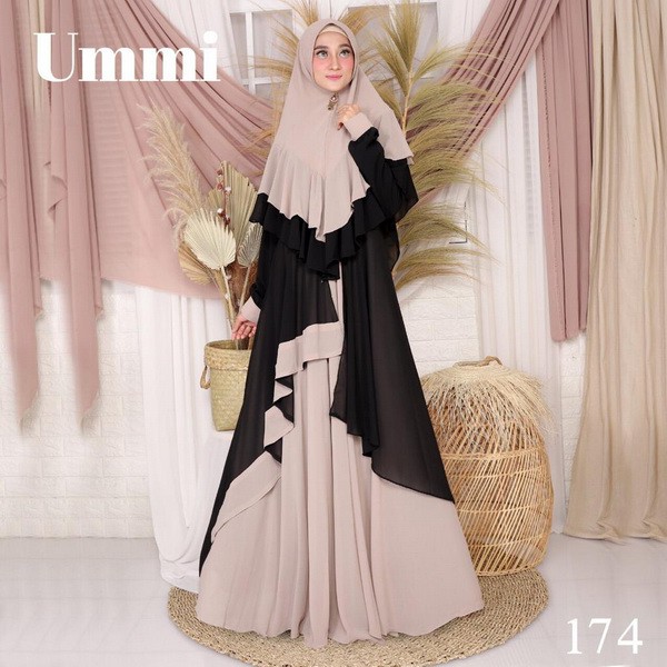 UMMI 175 BY UMMI SYARI (Gamis syari, gamis pesta, gamis set, dress pesta, gamis simple)